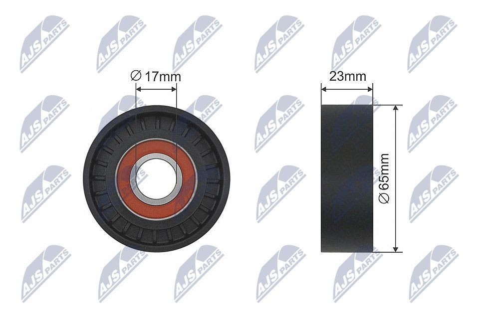 NTY RNK-VV-005: Įtempiklio skriemulys, V formos rumbuotas diržas Ø: 65mm