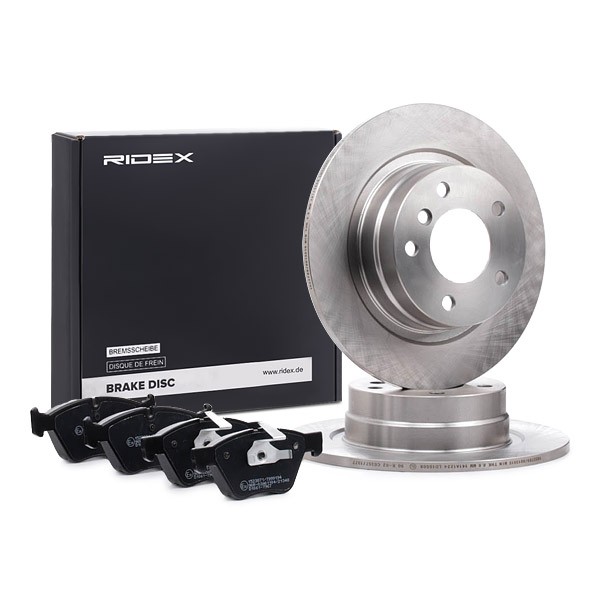 RIDEX 3405B1403: Pidurikomplekt, ketaspidur Esisild, Ø: 295,7, 296,0mm, täis