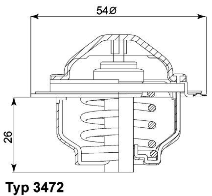 WAHLER 3472.87D: Termostat, lichid racire 87°C, cu etansare