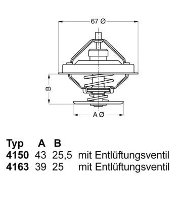 WAHLER 4163.74D: Termostat, lichid racire 74°C, cu etansare