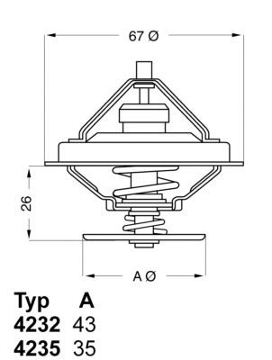 WAHLER 4235.80D: Thermostat d'eau 80°C, avec joint d'étanchéite