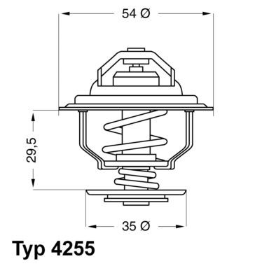 WAHLER 4255.87D: Termostat, lichid racire 87°C, cu etansare