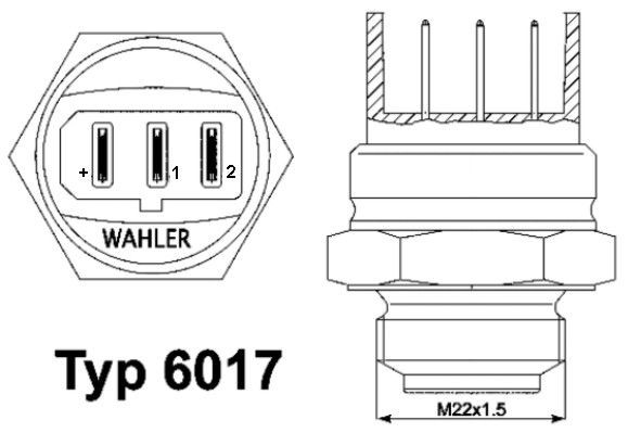 WAHLER 6017.95D: Термошалтер, вентилатор на радиатора с уплътнение