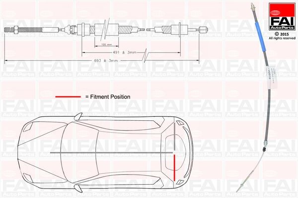 FAI AutoParts FBC0113: Handremkabel 706mm
