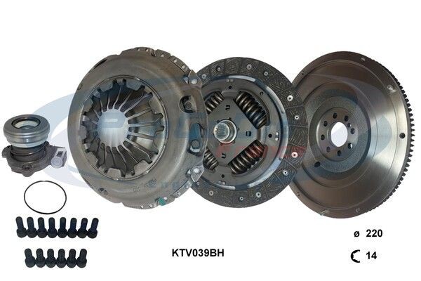 PROCODIS FRANCE KTV039BH: Kit frizione CONVERSION KIT con volano monomassa, con dispositivo disinnesto centrale, con cuscinetto disinnesto, con disco frizione