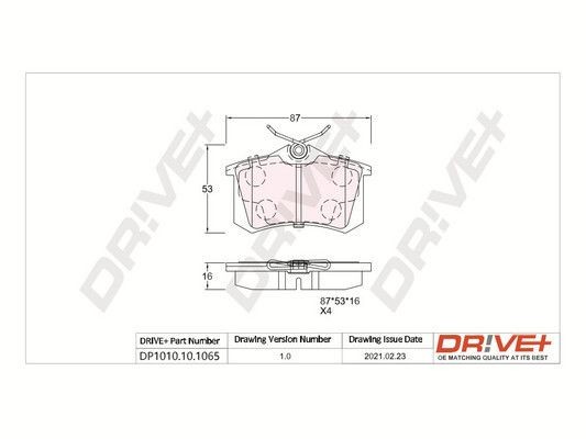 Dr!ve+ DP1010.10.1065: Sada brzdových destiček, kotoučová brzda