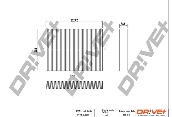 Dr!ve+ DP1110.12.0092: Filtrs, Salona telpas gaiss Daļiņu filtrs