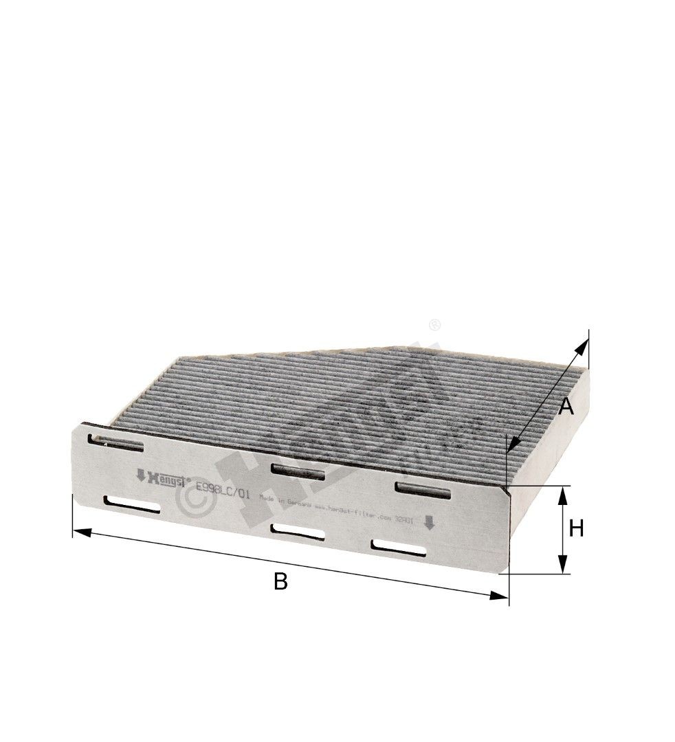 HENGST FILTER E998LC01: Filtre d'habitacle Filtre à charbon actif