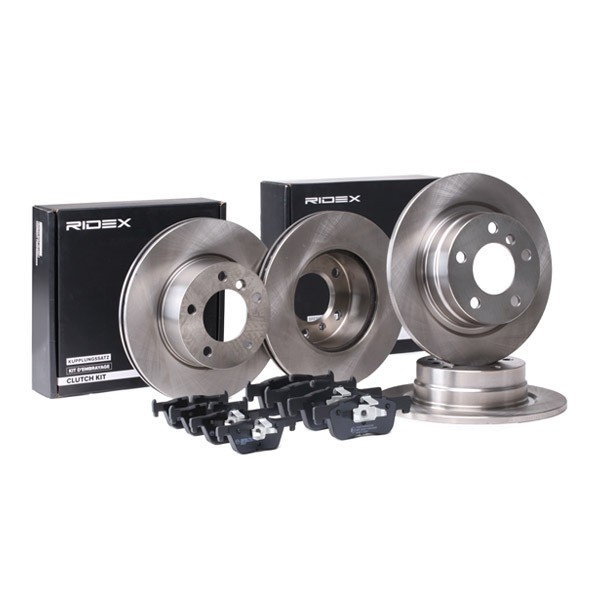 RIDEX 3405B1709: Souprava brzd, koutocova brzda přední osa, Zadní náprava, R: 290mm, vnější větrání, plný, bez náboje kola, s Kolbenclipem