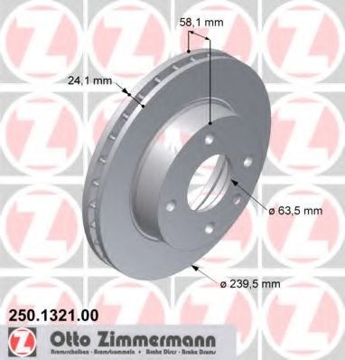 ZIMMERMANN 250.1321.00: Piduriketas Ø: 240mm, sisemine õhutus, Ø: 240mm