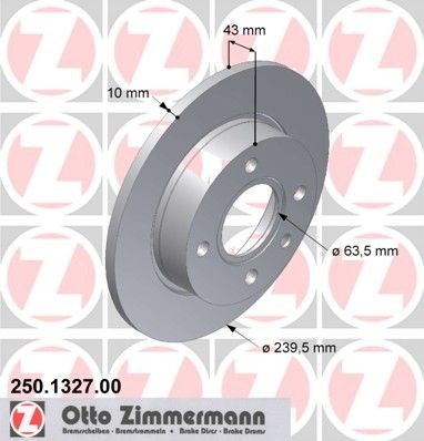 ZIMMERMANN 250.1327.00: Piduriketas Ø: 240mm, täis, Ø: 240mm