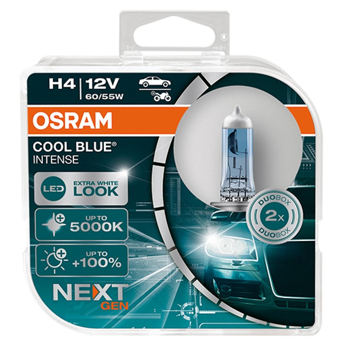 OSRAM 64193CBN-HCB: Λυχνία, μεγάλα φώτα COOL BLUE® INTENSE (Next Gen) 12V, 60/55W, H4 COOL BLUE INTENSE next Generation