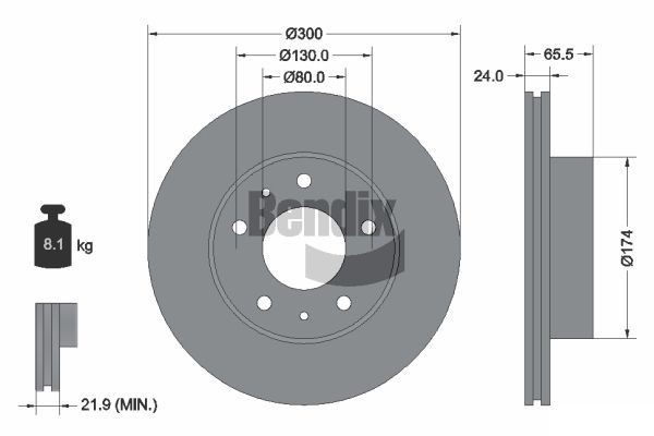 BENDIX Braking BDS1092: Stabdžių diskas Ø: 300mm, vidinis ventiliavimas, Ø: 300mm, padengta, be rato stebulės, be rato guolio, be rato tvirtinimo smeigių