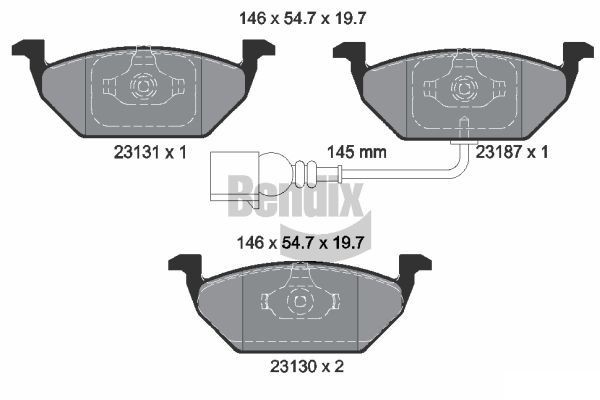 BENDIX Braking BPD1001: Bromsbelägg