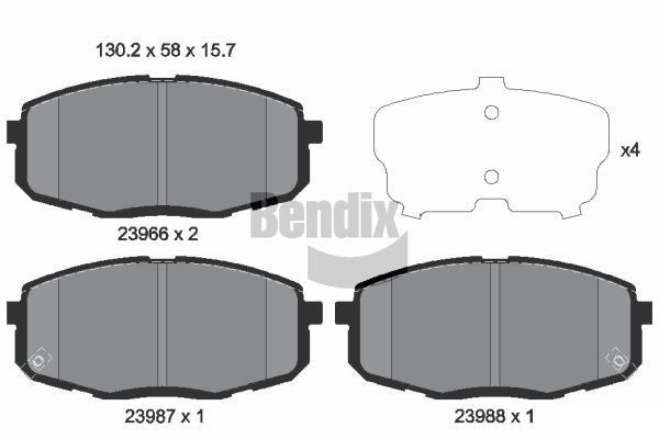 BENDIX Braking BPD1153: Piduriklotsid