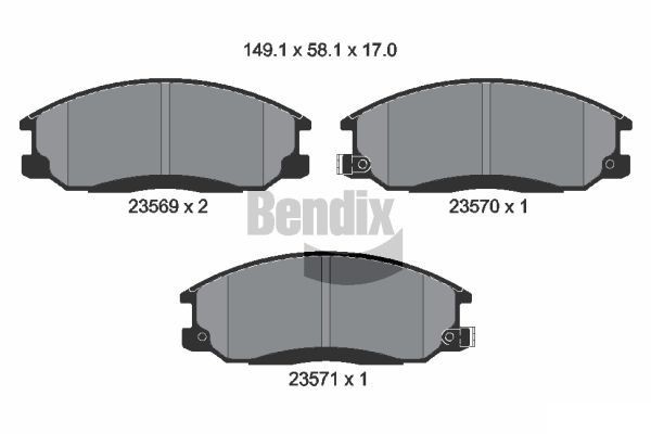 BENDIX Braking BPD1367: Piduriklotsid koos lisadega