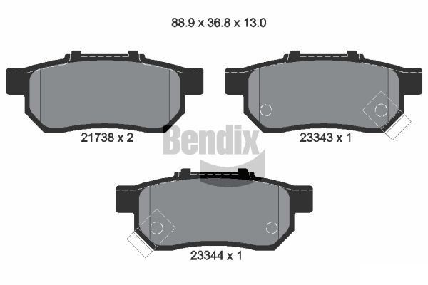 BENDIX Braking BPD1406: Kit pastiglie freni