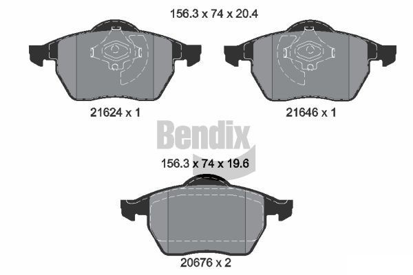 BENDIX Braking BPD1527: Stabdžių kaladėlės