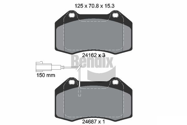 BENDIX Braking BPD2099: Fékbetét készlet, tárcsafék
