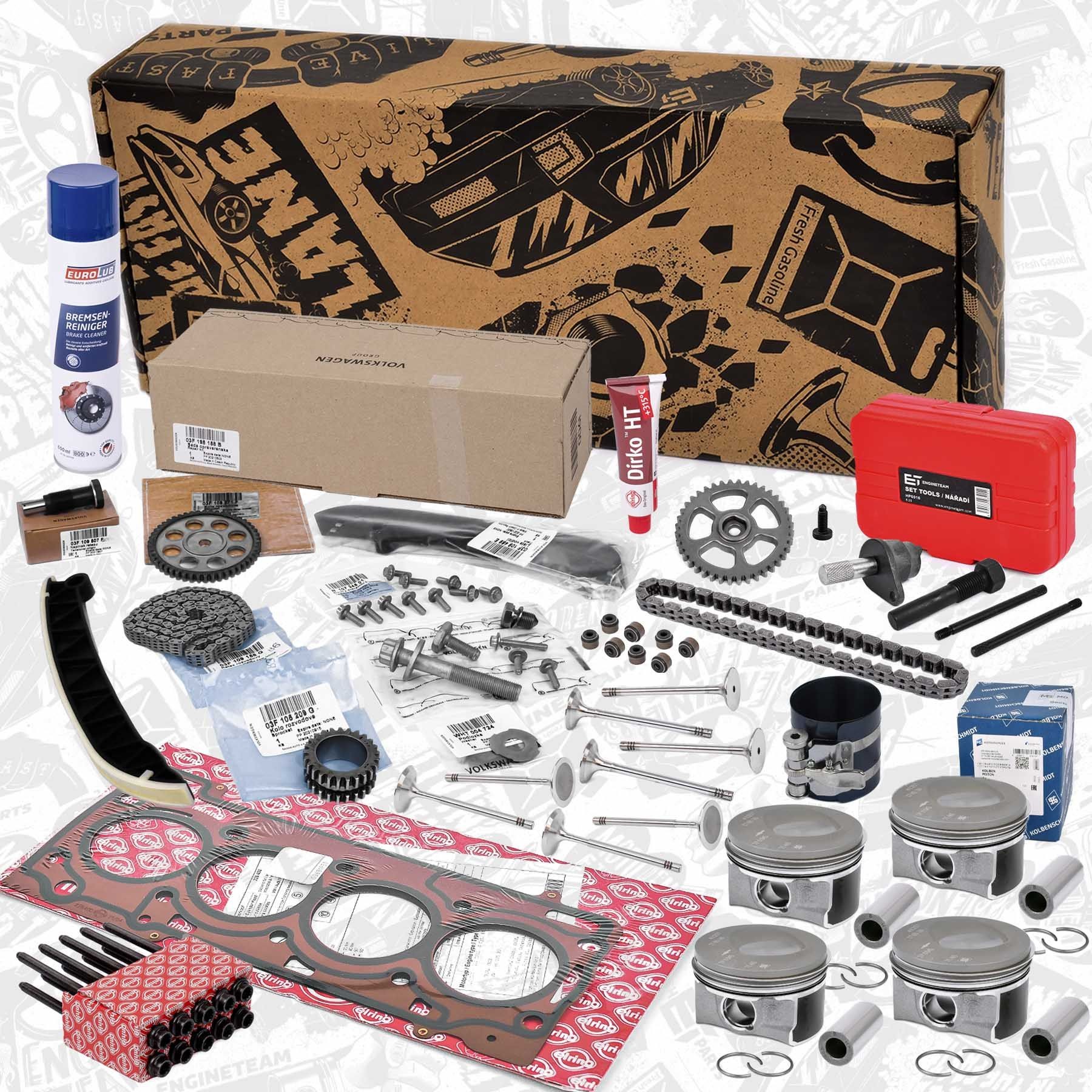 ET ENGINETEAM RS0089VR2: Σετ καδένας χρονισμού boxET – service kit με αλυσίδα αντλίας λαδιού, με γρανάζια, με φλάντζα κυλινδροκεφαλής, με εργαλείο τοποθέτησης, με μπουλόνια