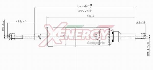 AP XENERGY X042349: Амортисьор задна ос, газов, Телескопичен амортисьор