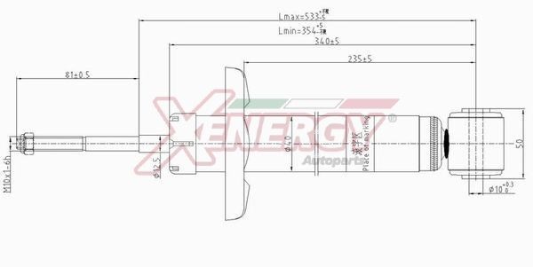 AP XENERGY X801443: Schokdemper Achteras, Oliedruk, Telescoop-schokdemper