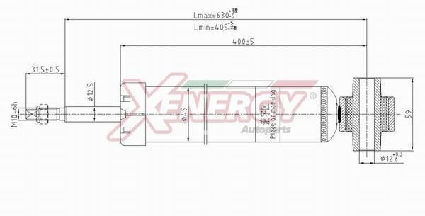 AP XENERGY X8024344: Амортисьор задна ос, газов, Телескопичен амортисьор