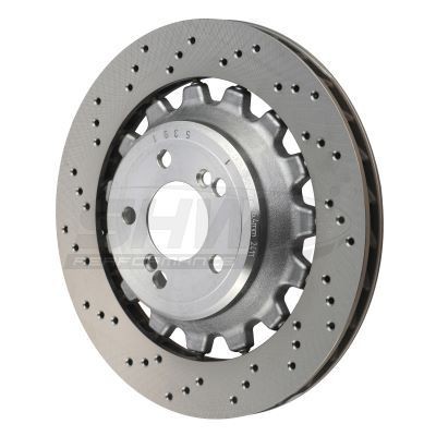 SHW Performance BRL48253: Piduriketas Tagasild vasakul, Ø: 380mm, perforeeritud, sisemine õhutus, kaheosaline piduriketas, Ø: 380mm, kaetud