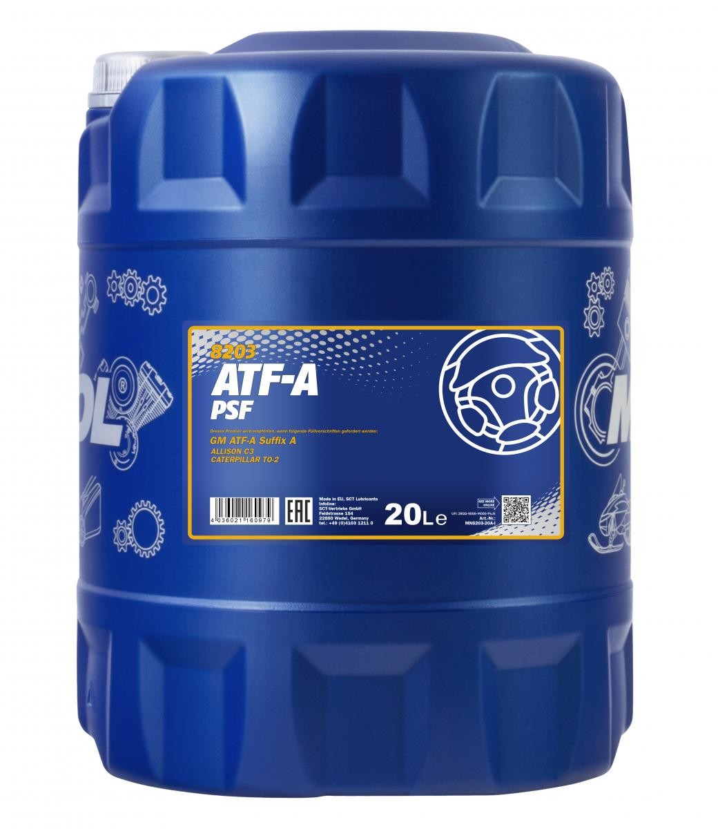 MANNOL MN8203-20: Olio servosterzo ATF-A, PSF