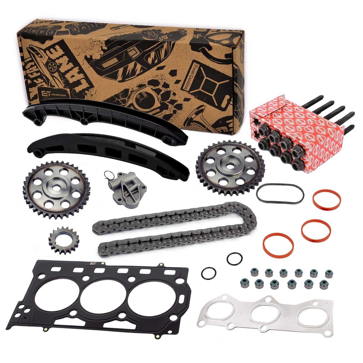 ET ENGINETEAM RS0045VR1: Σετ καδένας χρονισμού boxET – service kit με φλάντζα κυλινδροκεφαλής, με μπουλόνια