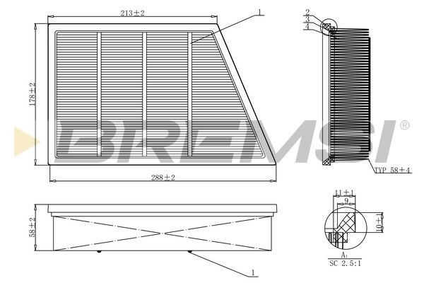 BREMSI FA1210: Filtre à air
