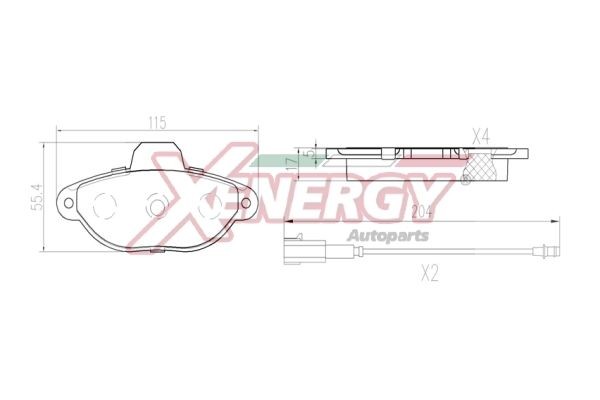 AP XENERGY X41404: Sada brzdových destiček, kotoučová brzda přední osa