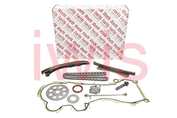 iwis Motorsysteme 59762Set: Kamkedjesats iwis original originalutrustning av hög kvalitet, tillverkad med glidskenor, med kedjespännare, med kamaxelkugghjul, med vevaxelkugghjul, med packbox vevaxel, Kontrollera kugghjulen avs. slitage, byt ut vid behov., med växelhustätning