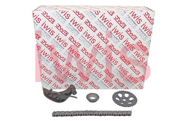 iwis Motorsysteme 70018Set: Kit de chaîne de distribution Qualité d'origine iwis, Made in Germany avec tendeur de chaîne, avec roue dentée de vilebrequin, avec pignon de pompe à huile, Vérifier l'usure des pignons et les remplacer si nécessaire