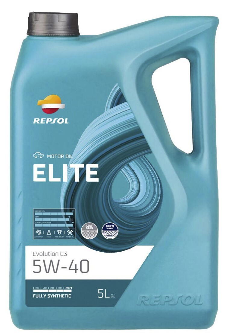 REPSOL RPP0053JFB: Mootoriõli ELITE EVOLUTION C3 5W-40 5l, 5W-40 Elite, Evolution C3
