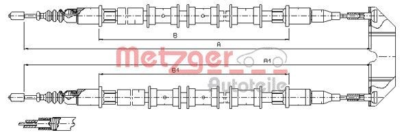 METZGER 11.5933: Trose, Stāvbremžu sistēma aizmugurē, 1455/1226+1455/1226mm, 1455/1226+1455/1226mm, COFLE