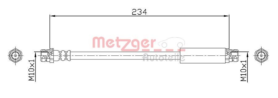 METZGER 4110359: Furtun frana GREENPARTS 234mm
