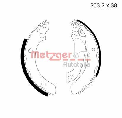 METZGER MG 539: Piduriklotside komplekt Tagasild, koos kangiga