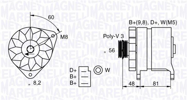 MAGNETI MARELLI 054022598010: Laturi 55A