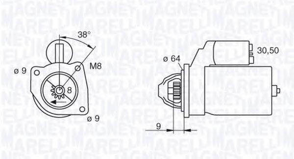 MAGNETI MARELLI 063102018010: Startmotor 0,9kw