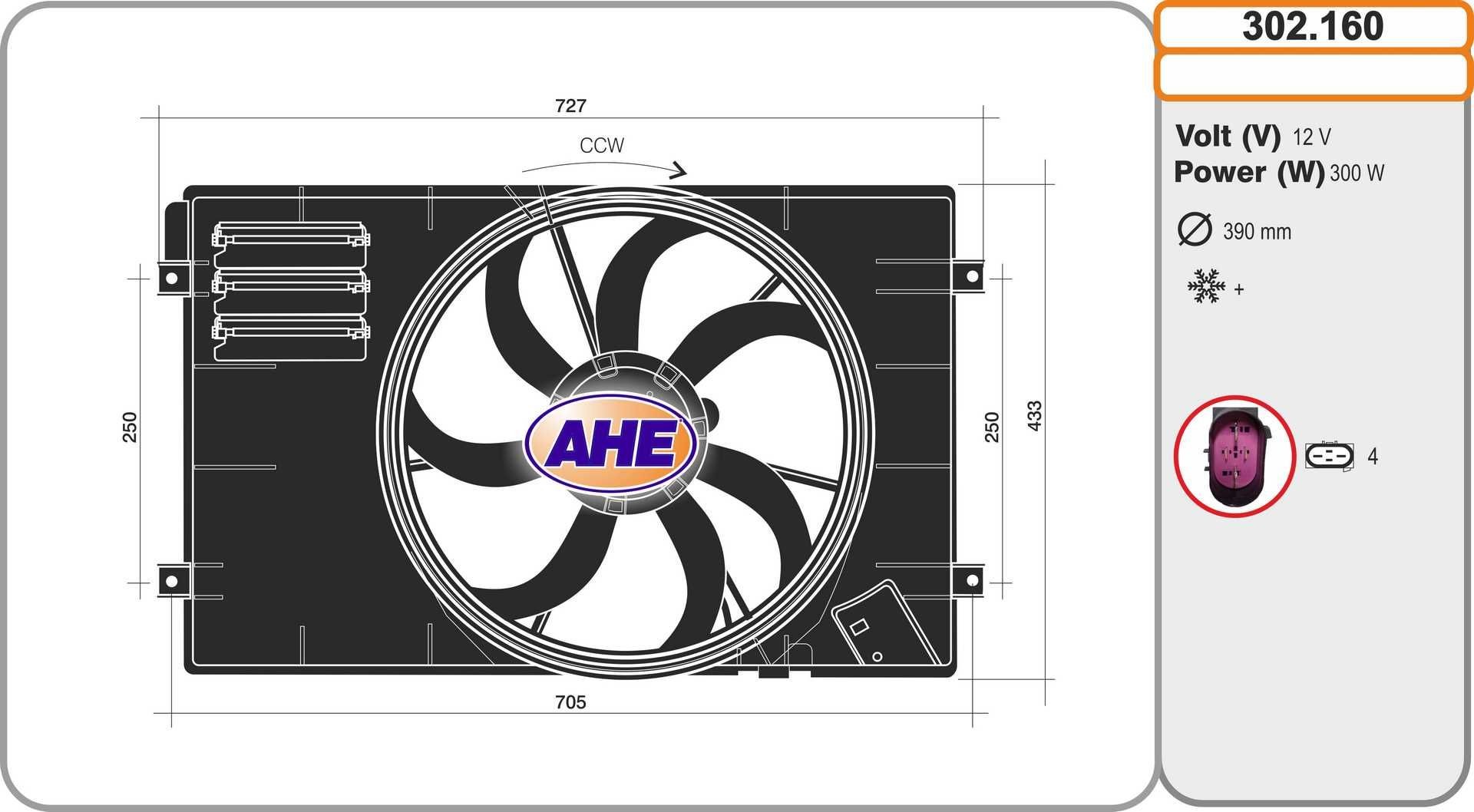 AHE 302.160: Radiaatori ventilaator