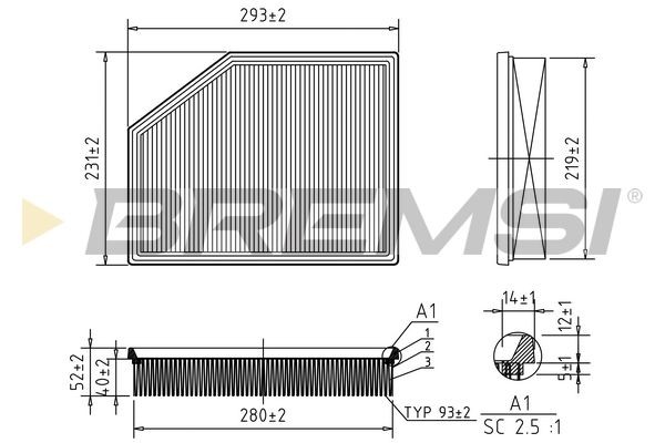 BREMSI FA0626: Luftfilter