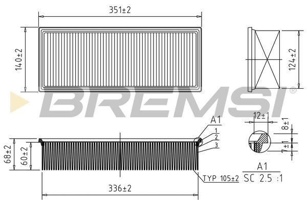 BREMSI FA1236: Filtro aria