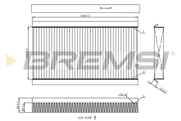 BREMSI FC0090: Filtrs, Salona telpas gaiss Daļiņu filtrs