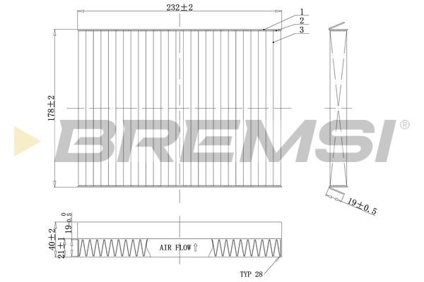 BREMSI FC0091C: Filtre d'habitacle Filtre à charbon actif
