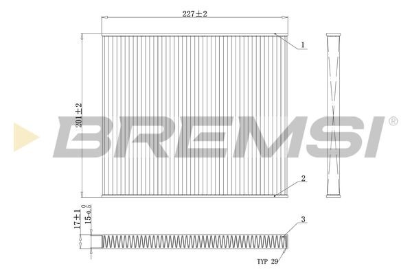 BREMSI FC0447A: Filtrs, Salona telpas gaiss ar antibakteriālu efektu