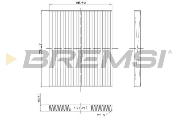 BREMSI FC0451C: Filtrs, Salona telpas gaiss Aktivētās ogles filtrs