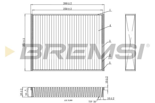 BREMSI FC0459: Filtro abitacolo Filtro particellare