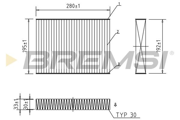 BREMSI FC0470A: Filtre d'habitacle avec effet antibactérien