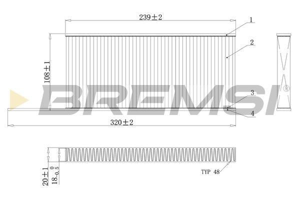 BREMSI FC0863: Filtrs, Salona telpas gaiss Daļiņu filtrs